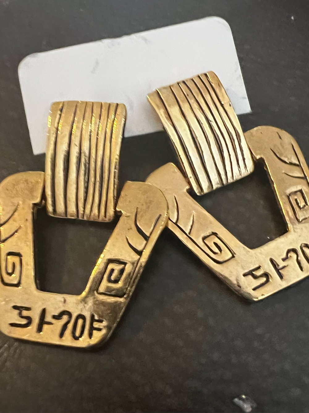 Gold-Tone Geometric Statement Earrings
